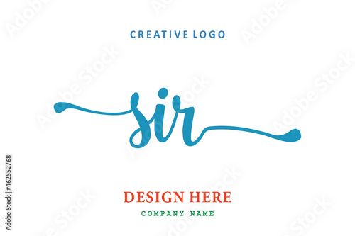 SIR lettering logo is simple, easy to understand and authoritative