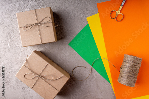 the process of making eco-friendly paper Christmas gifts