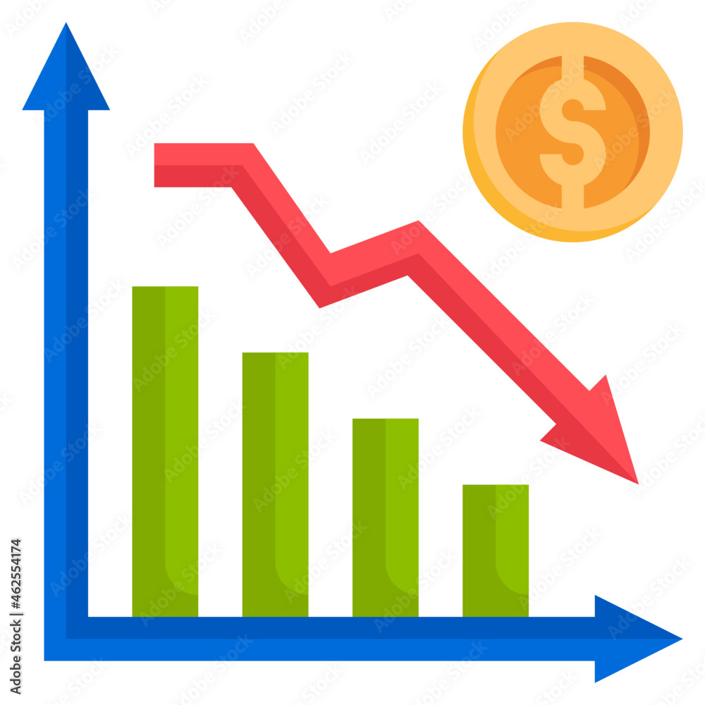 RECESSION flat icon,linear,outline,graphic,illustration RECESSION flat icon,linear,outline,graphic,illustration