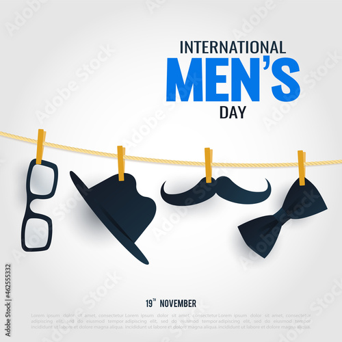 Vector illustration of International Men's Day. For a poster or banner and greeting card.
