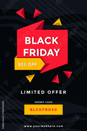 black friday poster banner template vector