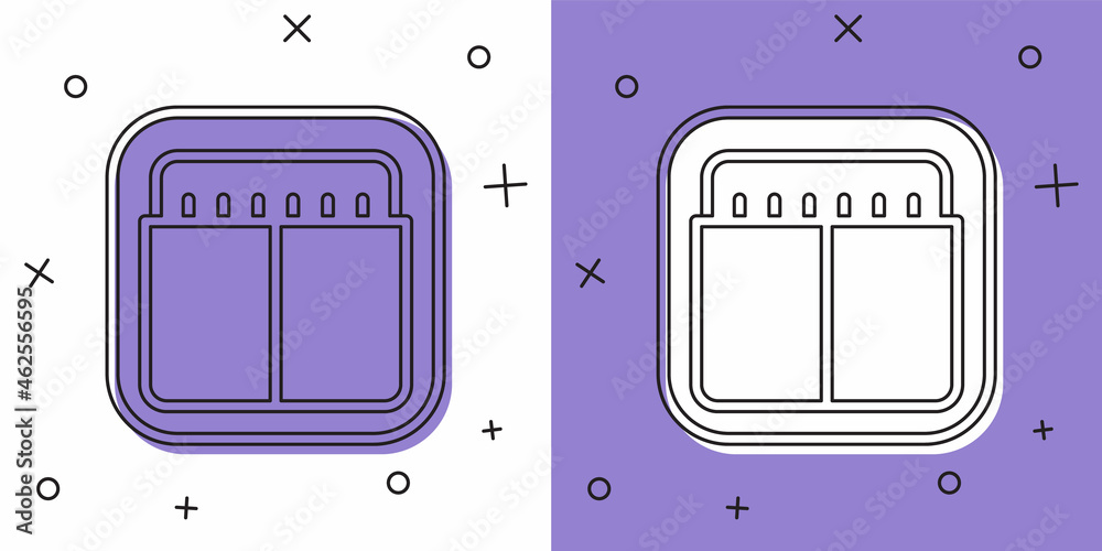 Set Sport mechanical scoreboard and result display icon isolated on white and purple background. Vector Set Sport mechanical scoreboard and result display icon isolated on white and purple background. Vector