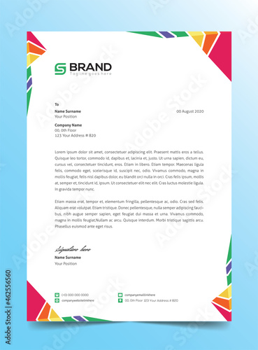 letterhead, red colorul letterhead template, creative letterhead redish letterhead cyan letterhead, beautiful multicolor letterhead, letterhead design