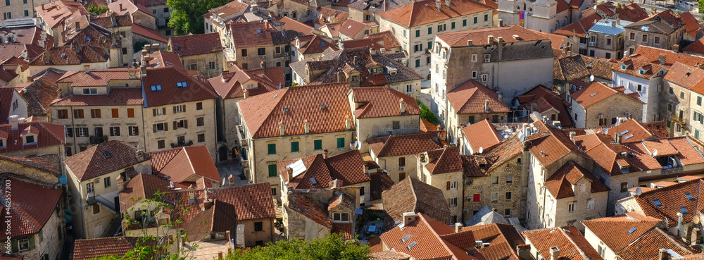 Old Town of Kotor Montenegro. Aerial view
