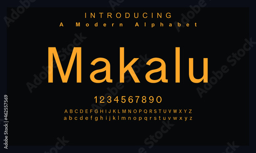 Abstract digital modern alphabet makalu fonts. Typography technology electronic dance music future creative font. vector illustration