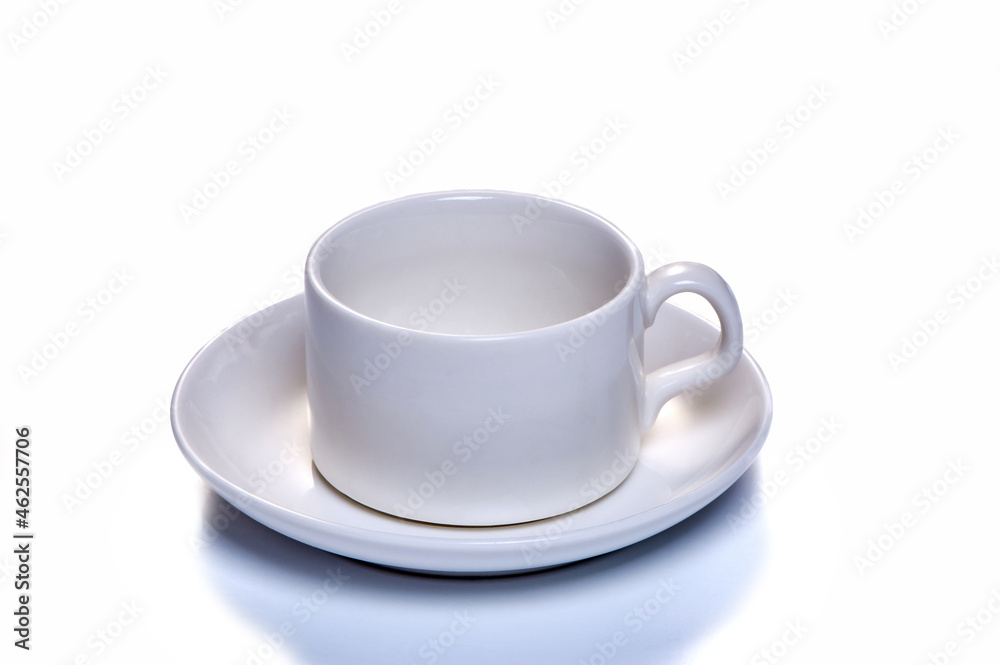 white coffee cup with saucer on white isolated background white coffee cup with saucer on white isolated background