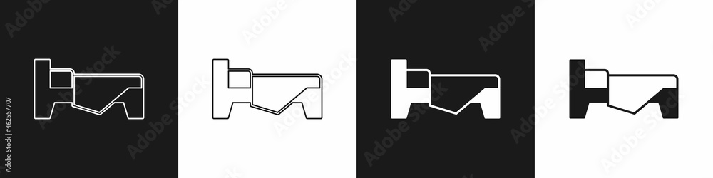 Set Bed icon isolated on black and white background. Vector Set Bed icon isolated on black and white background. Vector
