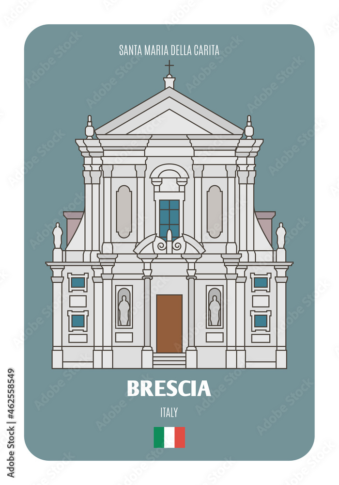 Chiesa di Santa Maria della Carita in Brescia, Italy. Architectural symbols of European cities