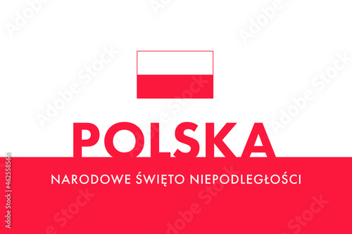 Independence day of Poland. (Polish: Narodowe Święto Niepodległości, Polska. Translation: National Independence Day, Poland, November 11) Background, poster, card, wallpaper, banner
