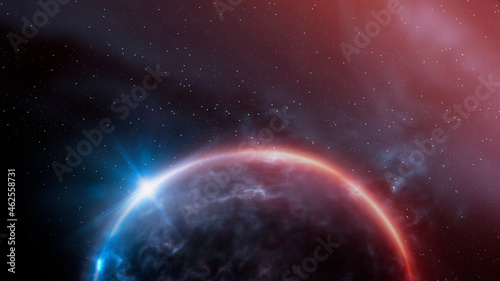 Abstract fantastic space of...
