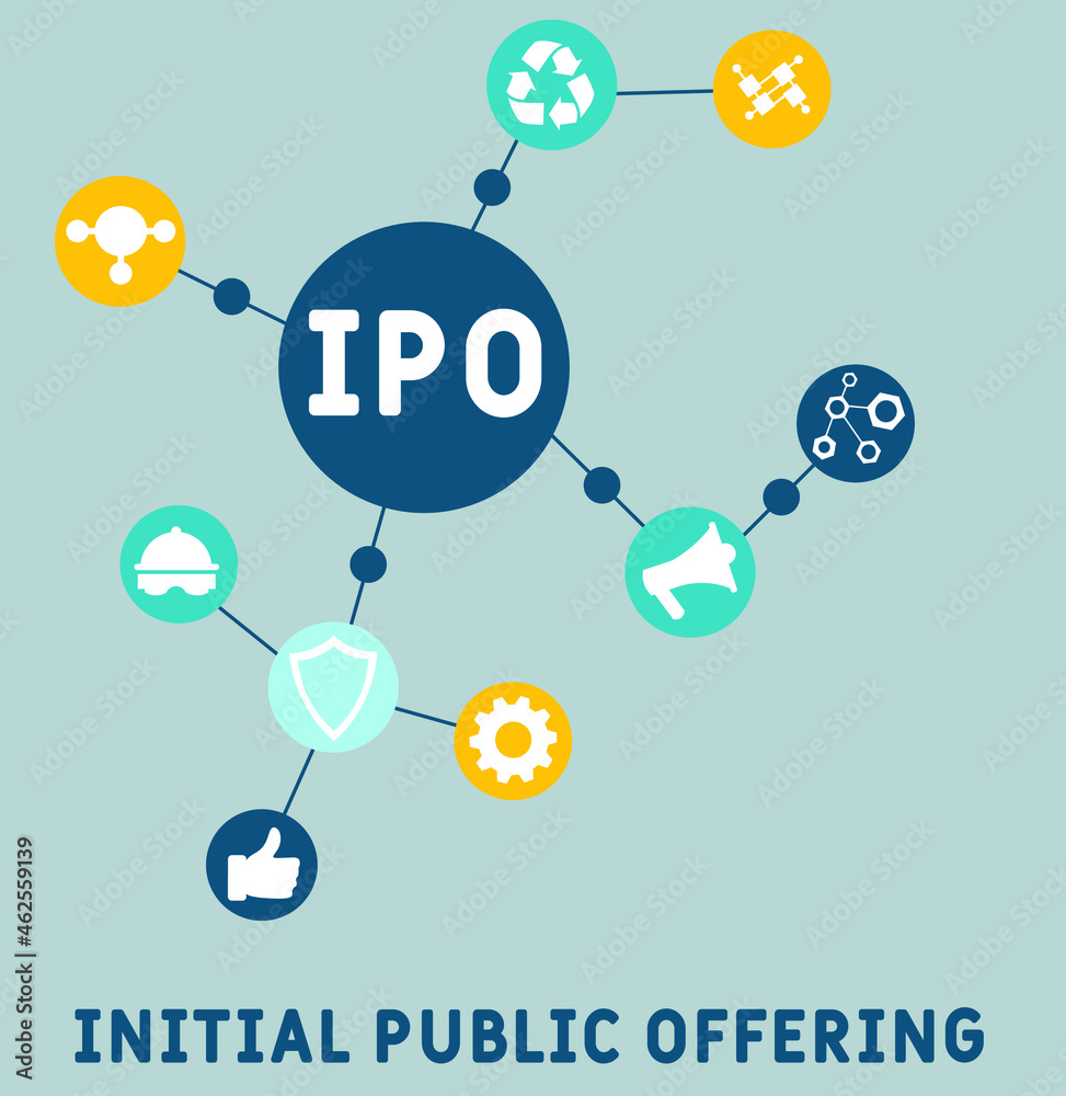 IPO - Initial Public Offering acronym. business concept background. Vector illustration for website banner, marketing materials, business presentation, online advertising IPO - Initial Public Offering acronym. business concept background. Vector illustration for website banner, marketing materials, business presentation, online advertising