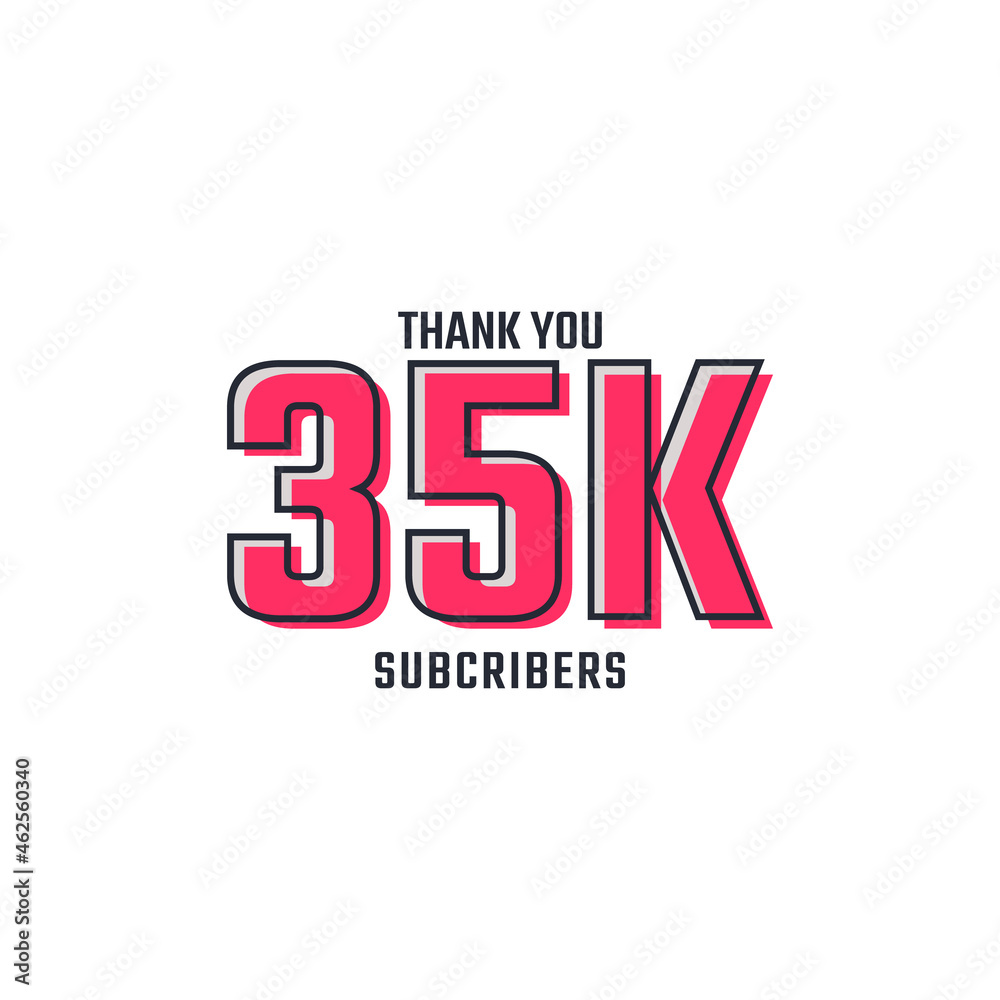 Thank You 35 k Subscribers Celebration Background Design. 35000 Subscribers Congratulation Post Social Media Template. Thank You 35 k Subscribers Celebration Background Design. 35000 Subscribers Congratulation Post Social Media Template.