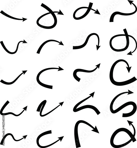 Vector hand drawn arrows collection