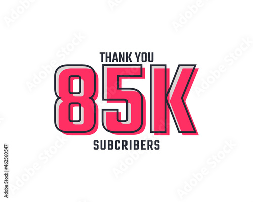 Thank You 85 k Subscribers Celebration Background Design. 85000 Subscribers Congratulation Post Social Media Template.