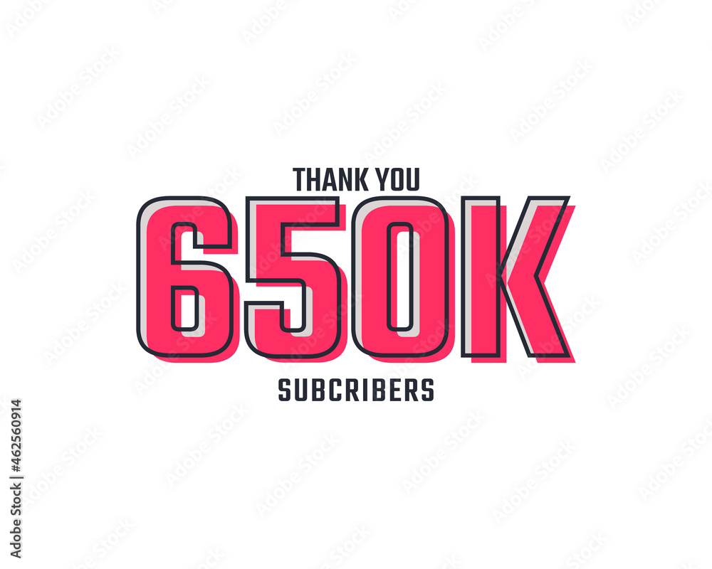 Thank You 650 k Subscribers Celebration Background Design. 650000 Subscribers Congratulation Post Social Media Template. Thank You 650 k Subscribers Celebration Background Design. 650000 Subscribers Congratulation Post Social Media Template.