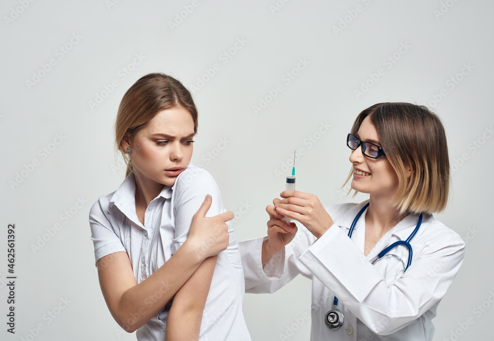 nurse syringe in hand treatment isolated background nurse syringe in hand treatment isolated background