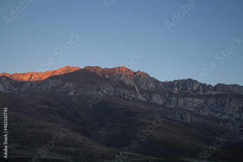 mountains in the morning
