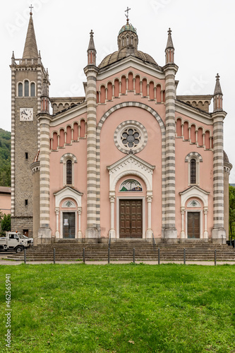 The facade of the Parish Church of San Mamante, Lizzano in Belvedere, Bologna, Italy photo