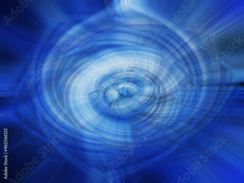 abstract blue twisted light fibers effect background with circles