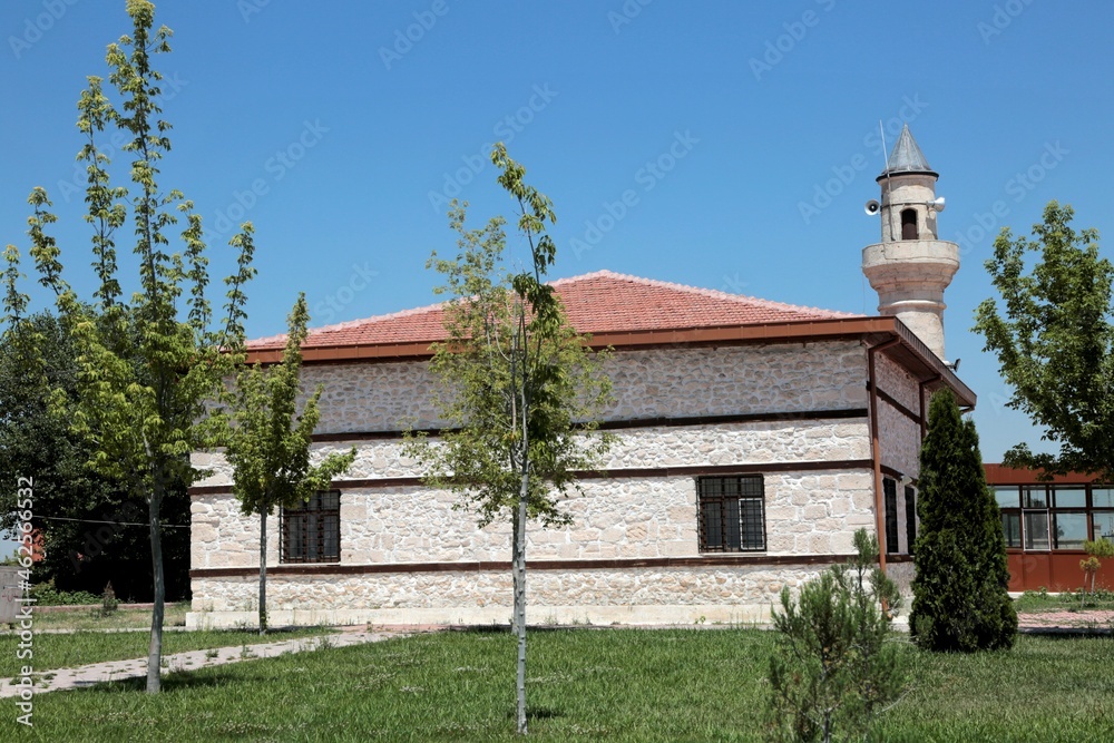 Obruk Mosque in Obruk Village of Konya. Seljuk period. The woodwork inside the mosque is very beautiful.