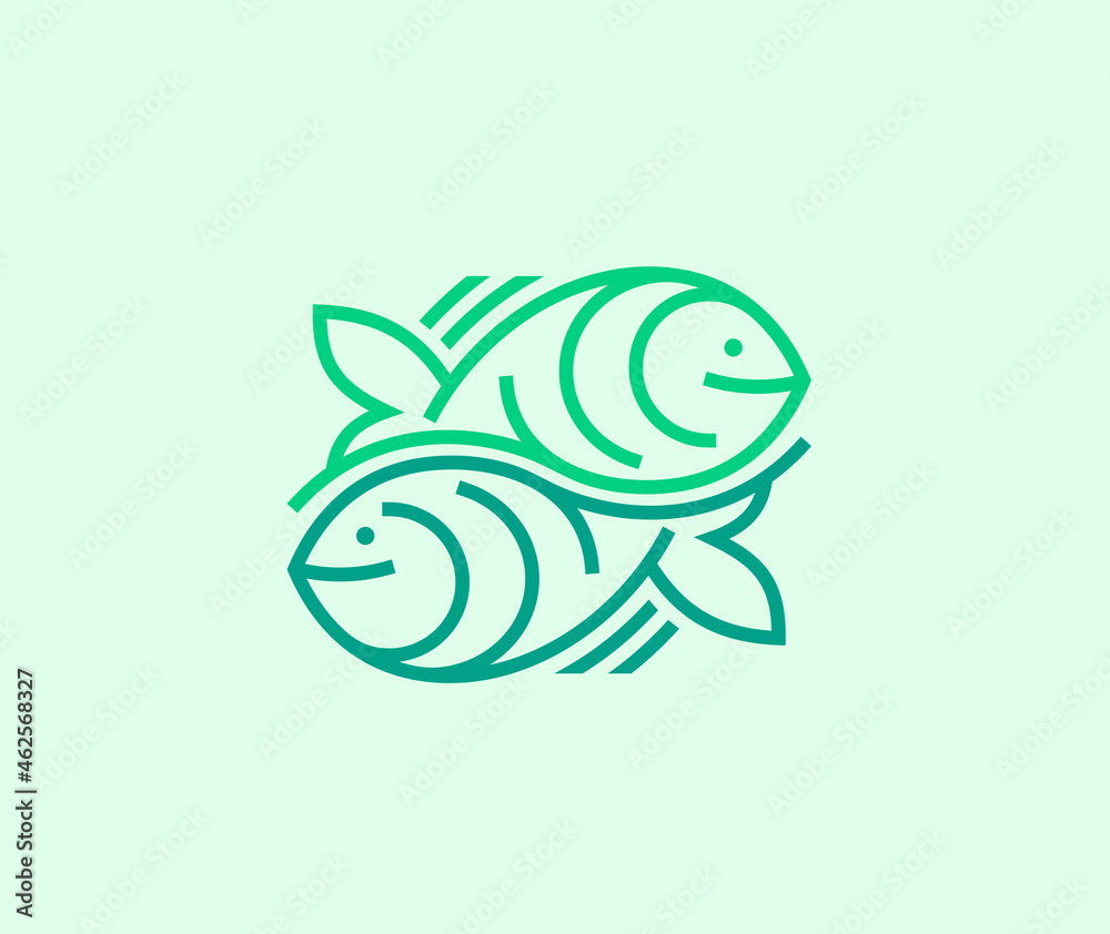 Two fishes symbol or logo template Two fishes symbol or logo template