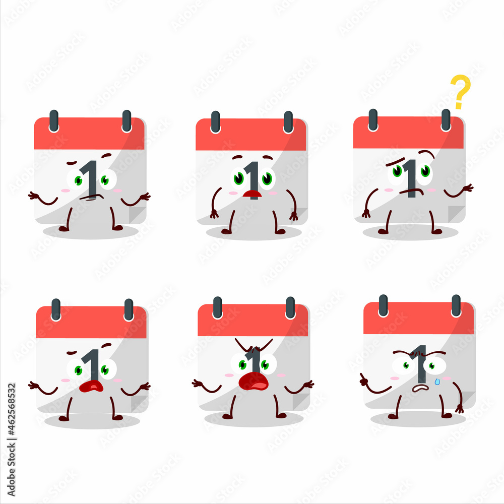 Cartoon character of 1st calendar with what expression Cartoon character of 1st calendar with what expression