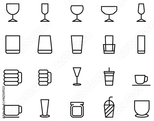 Bar glasses vector on white background.