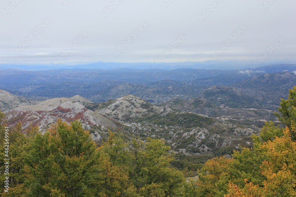 view from top on Lovcen National Park, montenegro, Europe