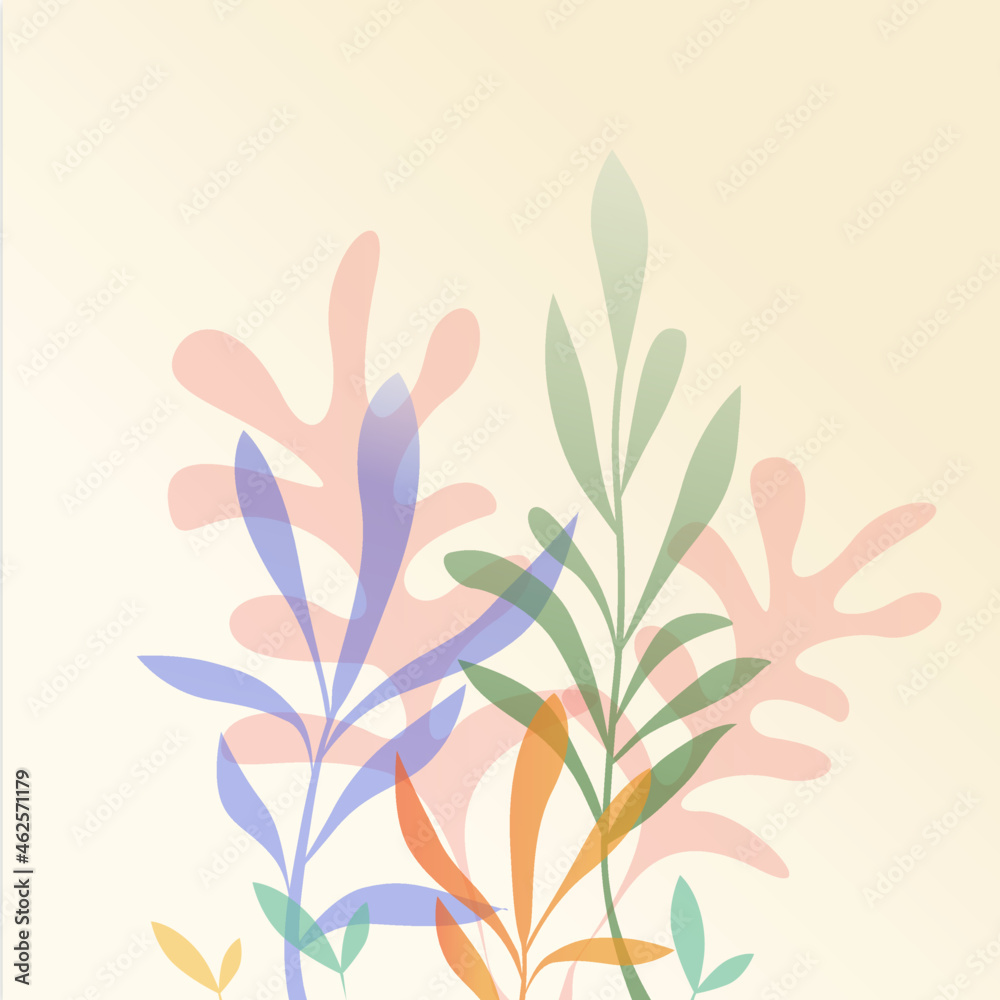 Trendy abstract square art template with floral a element. Suitable for social media posts, mobile apps, banners design and web/internet ads. Vector fashion backgrounds. Trendy abstract square art template with floral a element. Suitable for social media posts, mobile apps, banners design and web/internet ads. Vector fashion backgrounds.