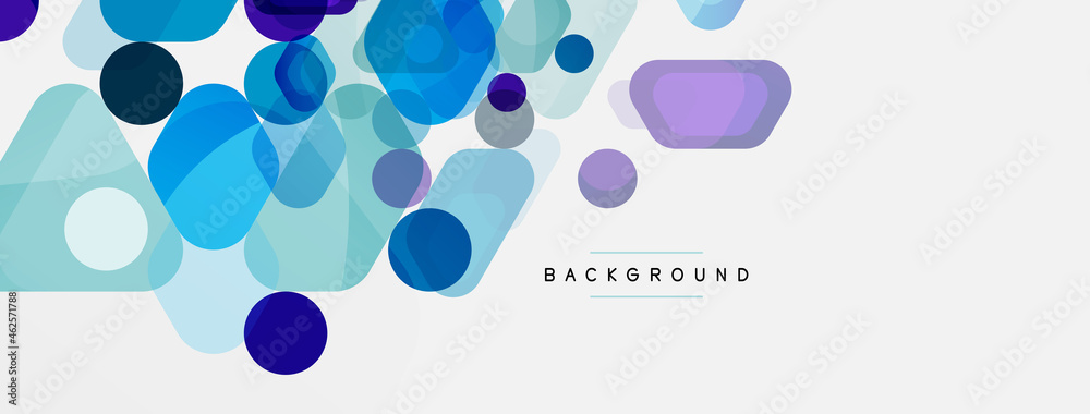 Color bubbles and rounded geometric shapes on white. Vector geometric minimal abstract background for wallpaper, banner, background, landing page Color bubbles and rounded geometric shapes on white. Vector geometric minimal abstract background for wallpaper, banner, background, landing page
