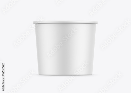 Ice cream cup mockup template on isolated white background, ready for design presentation, 3d illustration