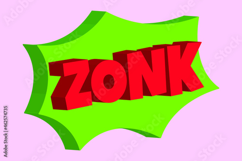 Zonk sign button with a combination of red and green. Suitable for use as graphic resources, gambling websites,lottery, and other websites photo