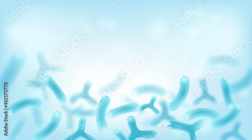 Bacterias, Probiotic Microscopic microorganisms. Science background.