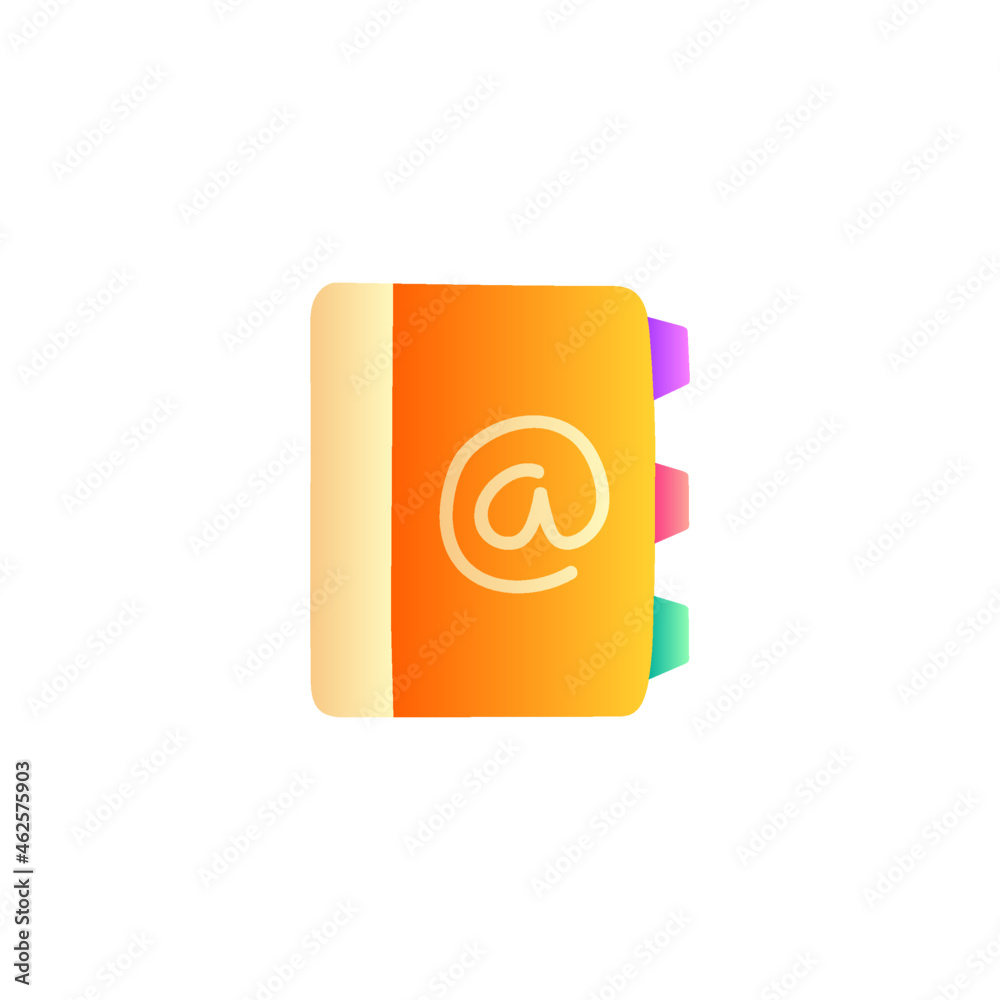 Phone book, address book icon in gradient color style Phone book, address book icon in gradient color style