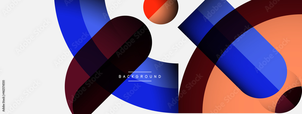Geometric abstract background. Round shapes, circles, lines composition for wallpaper banner background or landing page Geometric abstract background. Round shapes, circles, lines composition for wallpaper banner background or landing page