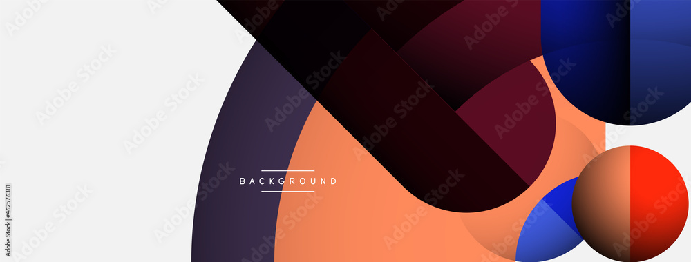 Geometric abstract background. Round shapes, circles, lines composition for wallpaper banner background or landing page Geometric abstract background. Round shapes, circles, lines composition for wallpaper banner background or landing page