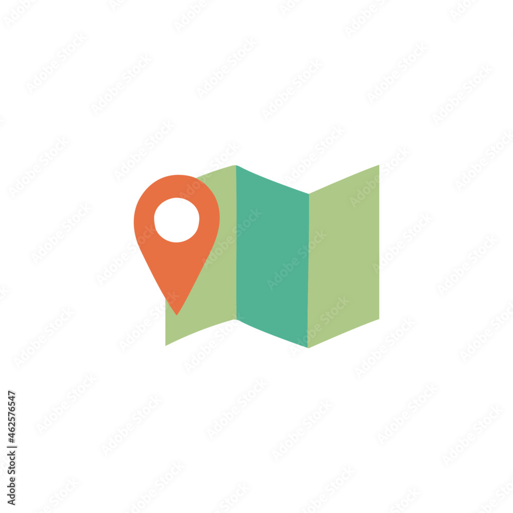 Map destination icon in color icon, isolated on white background Map destination icon in color icon, isolated on white background