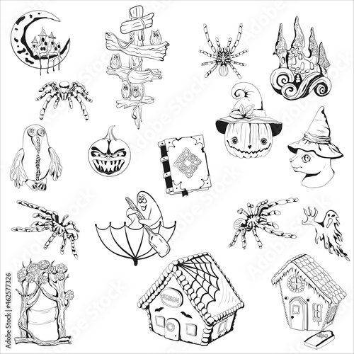 collection of designer graphics for halloween, halloween elements