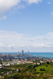 A picturesque top view of the city of Batumi and the Black Sea coast.