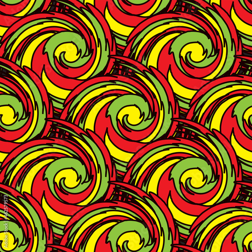 Seamless Psychedelic Design Pattern for Fabric and Textile Print