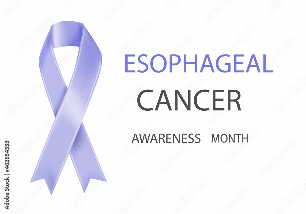 Vector illustration of esophageal cancer awareness tapes isolated on a white background. Realistic vector Periwinkle silk ribbon with loop Vector illustration of esophageal cancer awareness tapes isolated on a white background. Realistic vector Periwinkle silk ribbon with loop