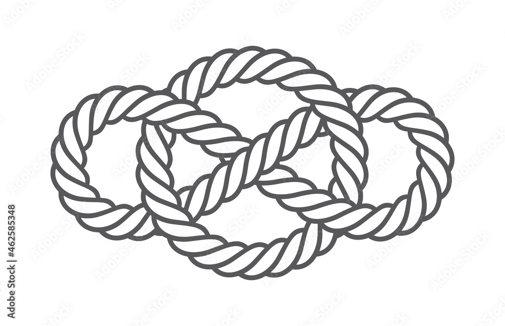 Vector celtic symbol infinitely intertwined rope. Isolated on