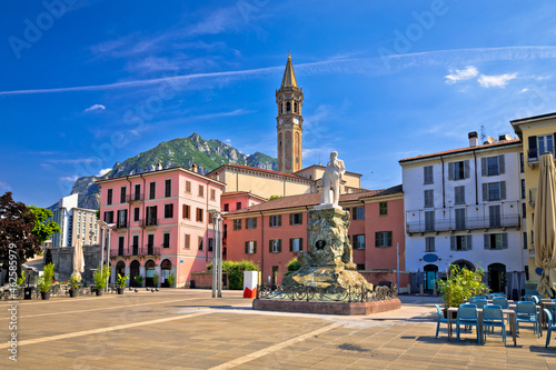 Town of Lecco colorful square view