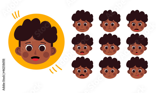 Boy. Human character for your scenes. Character ready for animation. Funny cartoon. The set for the character animation.