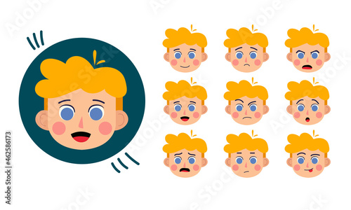 Boy. Human character for your scenes. Character ready for animation. Funny cartoon. The set for the character animation.