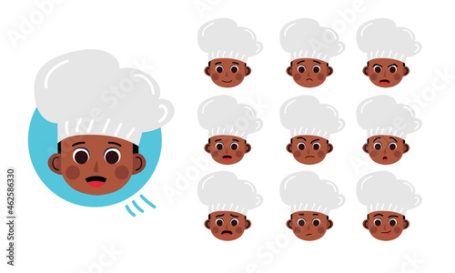 Cooker. Human character for your scenes. Character ready for animation. Funny cartoon. The set for the character animation.