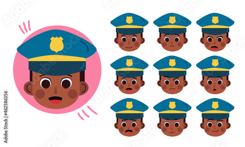 Policeman. Human character for your scenes. Character ready for animation. Funny cartoon. The set for the character animation.