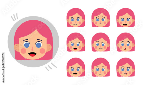 Girl. Human character for your scenes. Character ready for animation. Funny cartoon. The set for the character animation.