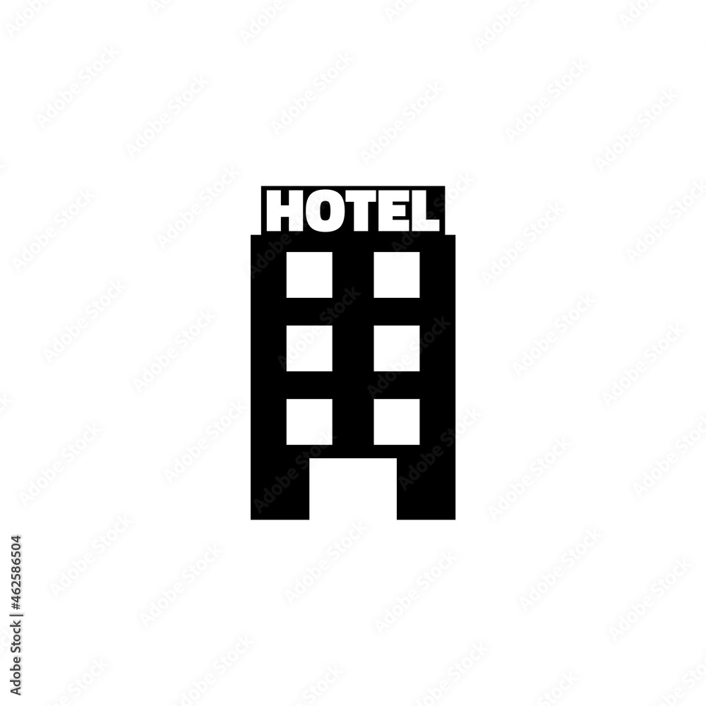 Hotel building icon isolated on white background Hotel building icon isolated on white background