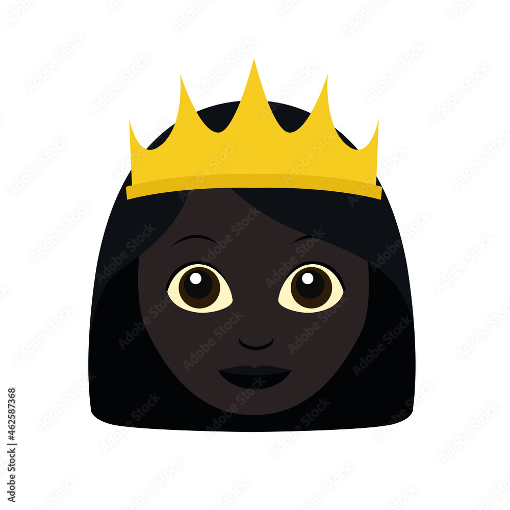 queen emoji face vector illustration